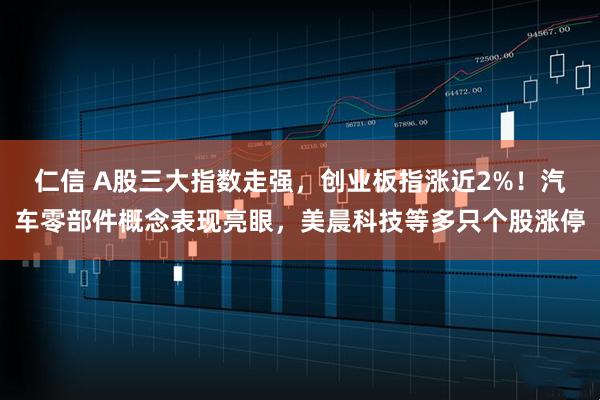 仁信 A股三大指数走强，创业板指涨近2%！汽车零部件概念表现亮眼，美晨科技等多只个股涨停
