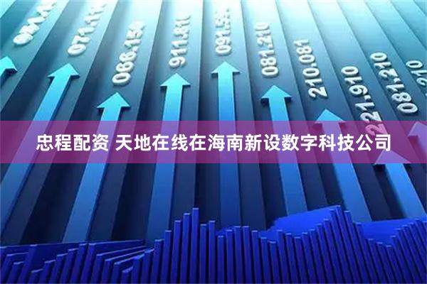 忠程配资 天地在线在海南新设数字科技公司